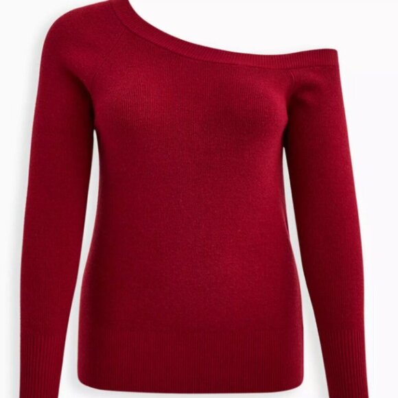 Torrid Pullover Off-Shoulder Sweater red 3x - Picture 5 of 10